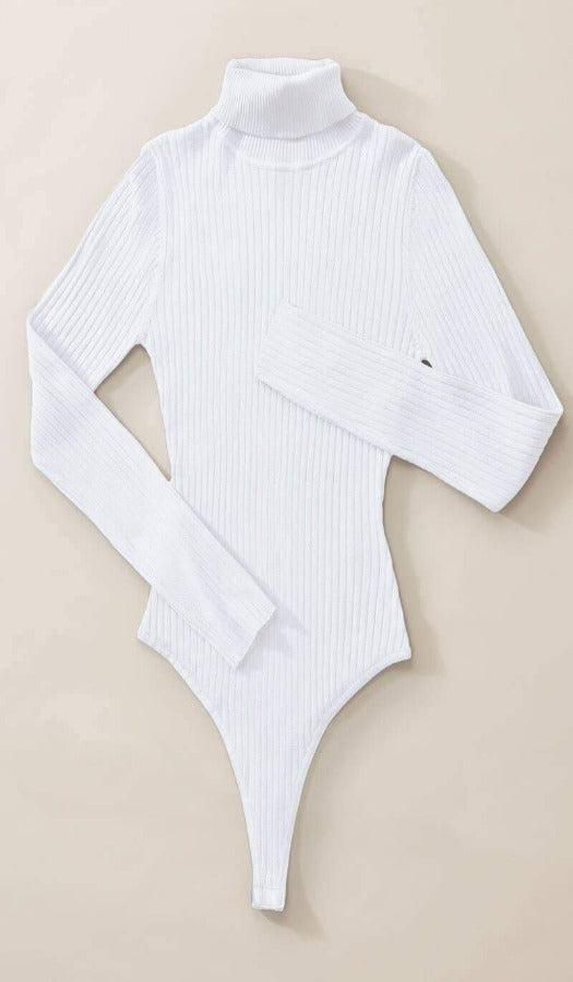 White Turtleneck Bodysuit -Small & X Large