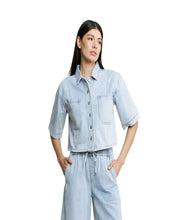 Load image into Gallery viewer, Mica Cropped Denim Shirt