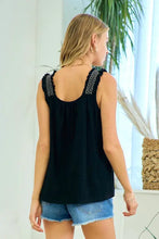 Load image into Gallery viewer, Ruffled Black Top- Medium &amp; Large