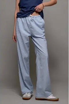 Pinstripe Wide Leg Pants
