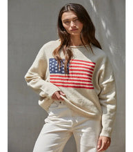 Load image into Gallery viewer, Ivory American Flag Sweater