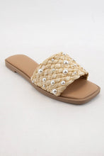 Load image into Gallery viewer, Pearl Woven Slide Sandals