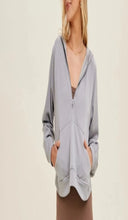 Load image into Gallery viewer, Gray Half Zip Sweatshirt With Hood