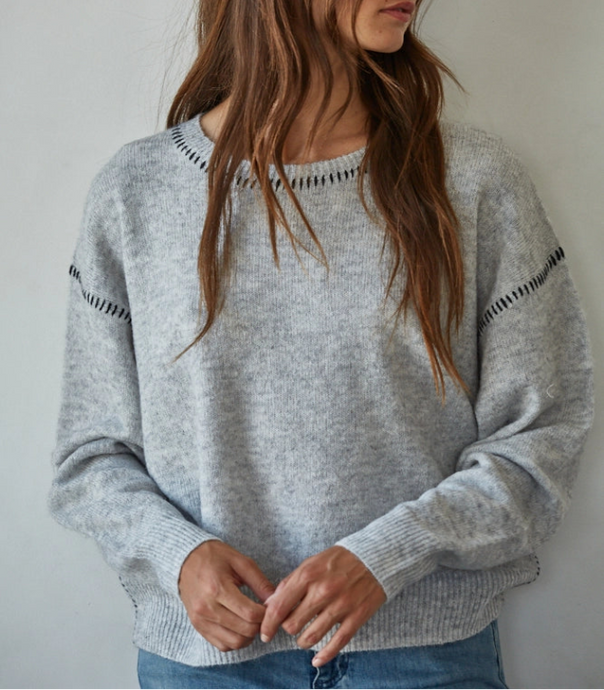 Lauren Gray Contrast Sweater