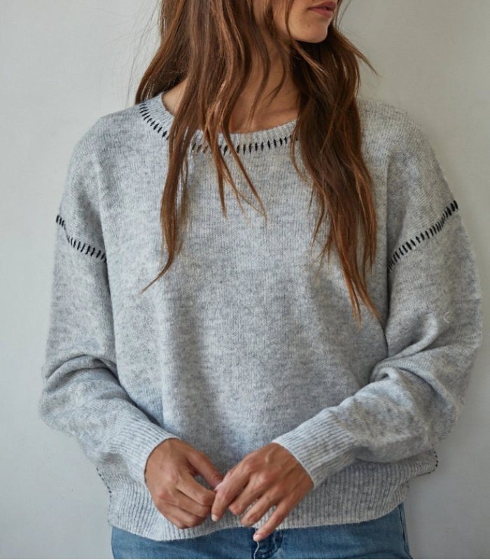 Lauren Gray Contrast Sweater