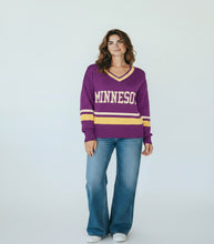Load image into Gallery viewer, Minnesota Purple Varsity Sweater