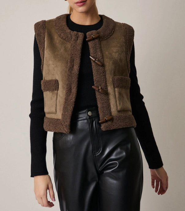 Savanna Suede & Sherpa Vest