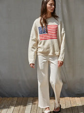 Load image into Gallery viewer, Ivory American Flag Sweater