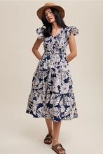 Load image into Gallery viewer, Eva Navy Floral Dress