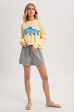 Load image into Gallery viewer, Yellow Crewneck Fish Sweater