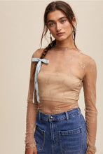 Load image into Gallery viewer, Beige Floral Lace Top
