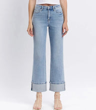 Load image into Gallery viewer, Flying Monkey High Rise Cuffed Slim Wide Jeans
