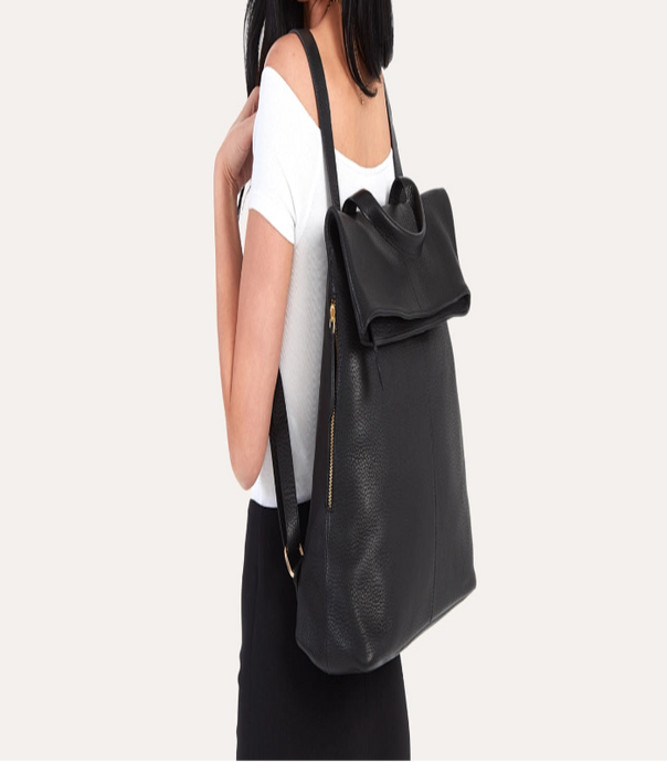 Fold and Go Leather Backpack