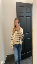 Load image into Gallery viewer, Taupe Navy Sweater -Large