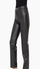 Load image into Gallery viewer, Faux Leather Black Straight Leg