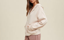 Load image into Gallery viewer, Latte Half Zip Sweatshirt With Hood