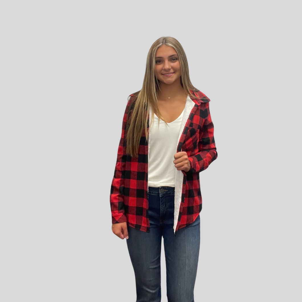 Red Buffalo Plaid Lined Shacket