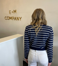 Load image into Gallery viewer, Navy Coast Striped Cardigan