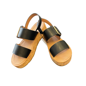 Raccoon Bold Double Strap Platform Slingback Sandal