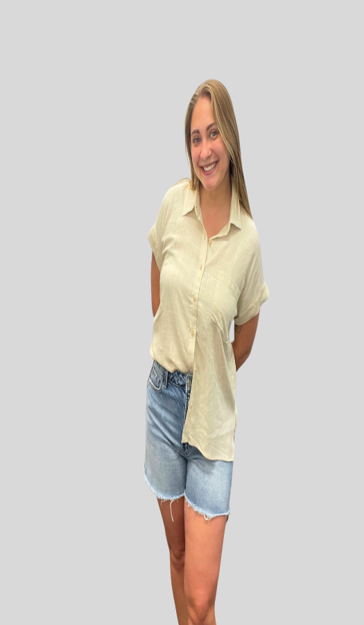 Natural Short Sleeve Top