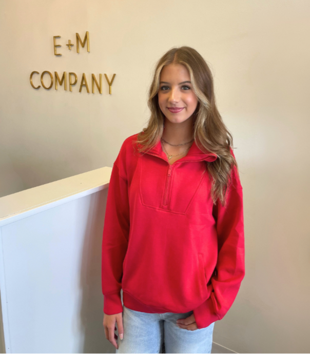 Red Half Zip