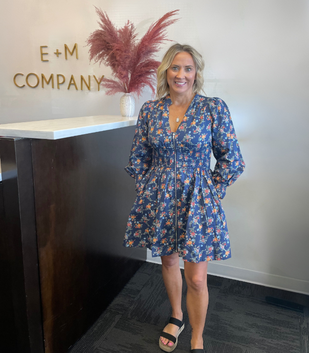 Stephanie Zippered Floral Dress