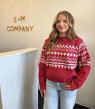 Load image into Gallery viewer, Red Aztec Sweater
