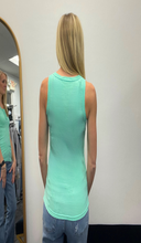Load image into Gallery viewer, Aqua Henley Tank