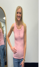 Load image into Gallery viewer, Pink Henley Tank