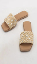 Load image into Gallery viewer, Pearl Woven Slide Sandals