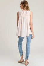 Load image into Gallery viewer, Peach Embroidered Tank