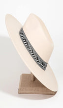 Load image into Gallery viewer, Ivory Chevron Fedora Hat