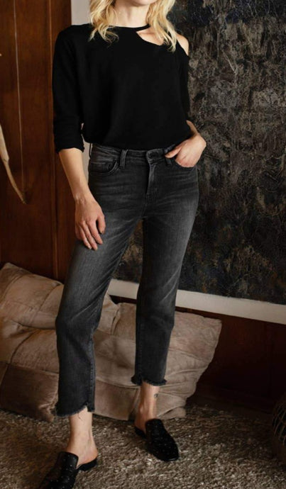 Flying Monkey Straight Crop Black Denim