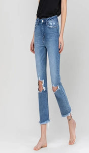 VERVET by Flying Monkey Distressed Relaxed Straight Leg